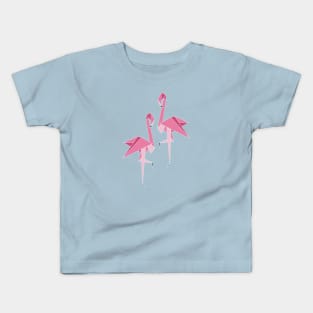 Folded Flamingos Kids T-Shirt